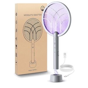 Electric Mosquito Swatter Racket - Silver